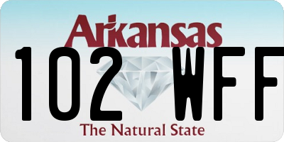 AR license plate 102WFF