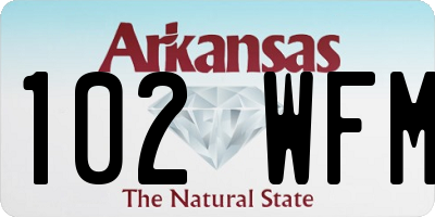 AR license plate 102WFM