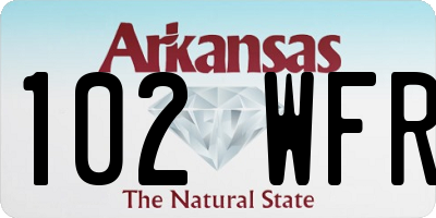 AR license plate 102WFR
