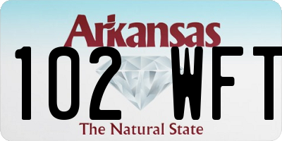 AR license plate 102WFT