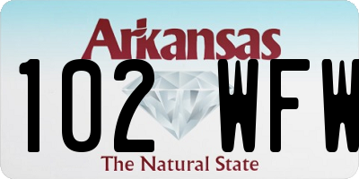 AR license plate 102WFW