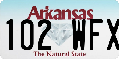 AR license plate 102WFX