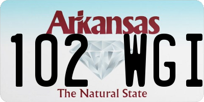 AR license plate 102WGI