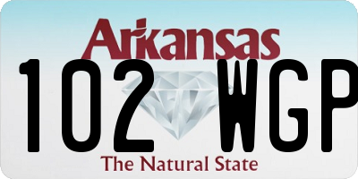 AR license plate 102WGP