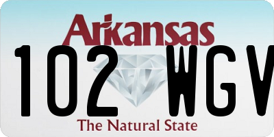 AR license plate 102WGV