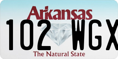 AR license plate 102WGX