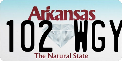 AR license plate 102WGY