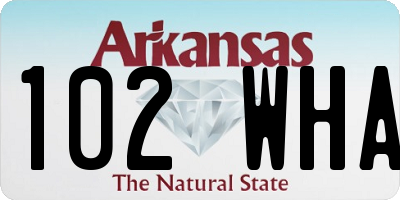 AR license plate 102WHA