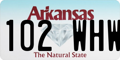 AR license plate 102WHW