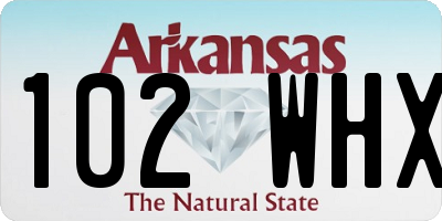 AR license plate 102WHX