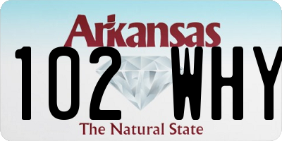AR license plate 102WHY