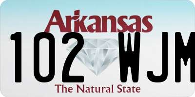 AR license plate 102WJM