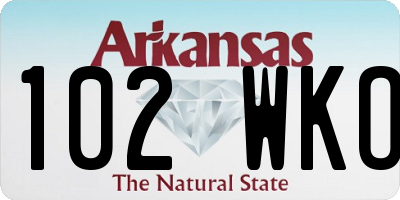 AR license plate 102WKO