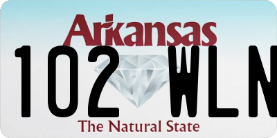 AR license plate 102WLN