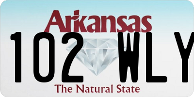 AR license plate 102WLY