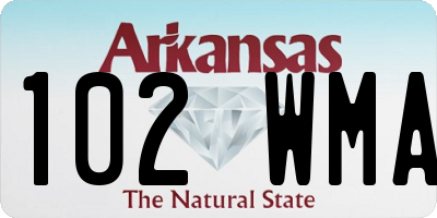 AR license plate 102WMA
