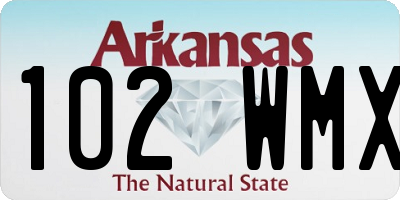 AR license plate 102WMX