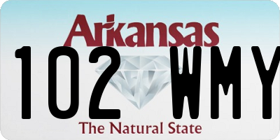 AR license plate 102WMY