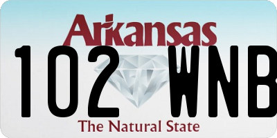 AR license plate 102WNB