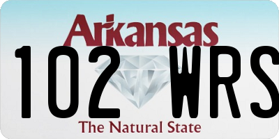 AR license plate 102WRS