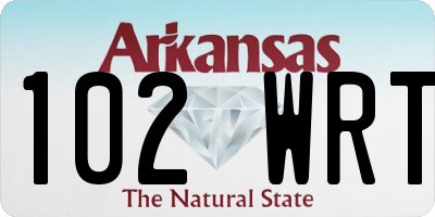 AR license plate 102WRT
