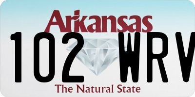 AR license plate 102WRV