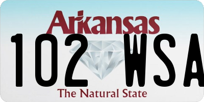 AR license plate 102WSA