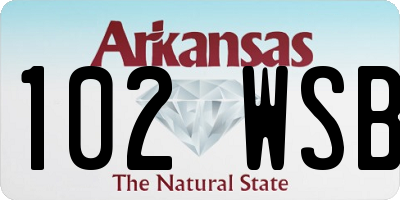 AR license plate 102WSB