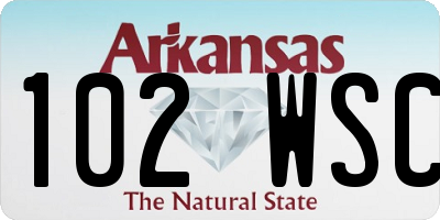 AR license plate 102WSC