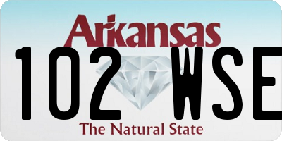AR license plate 102WSE