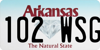 AR license plate 102WSG