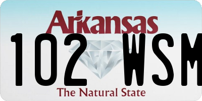 AR license plate 102WSM