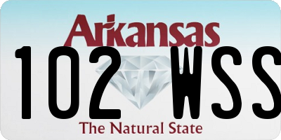 AR license plate 102WSS