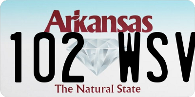 AR license plate 102WSV