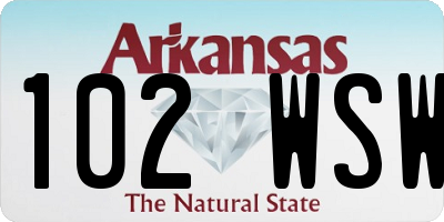 AR license plate 102WSW