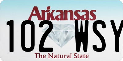 AR license plate 102WSY