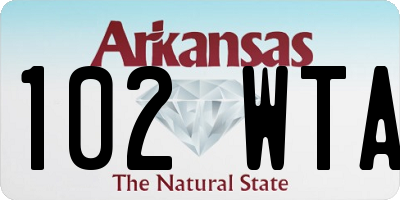 AR license plate 102WTA