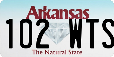 AR license plate 102WTS