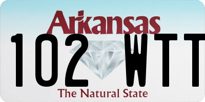 AR license plate 102WTT