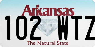 AR license plate 102WTZ