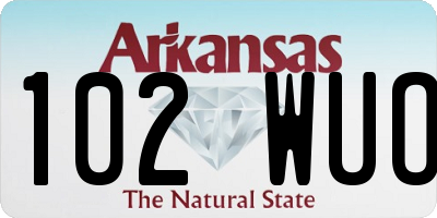 AR license plate 102WUO