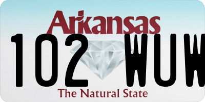 AR license plate 102WUW
