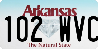 AR license plate 102WVC