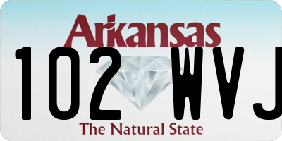 AR license plate 102WVJ