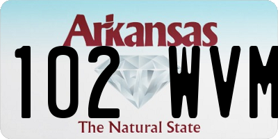 AR license plate 102WVM