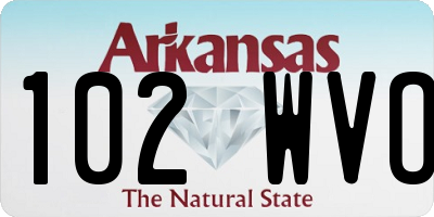 AR license plate 102WVO