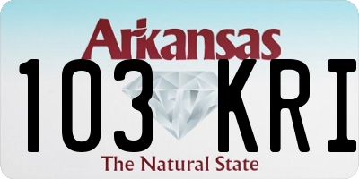 AR license plate 103KRI