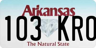 AR license plate 103KRO