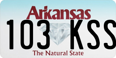 AR license plate 103KSS