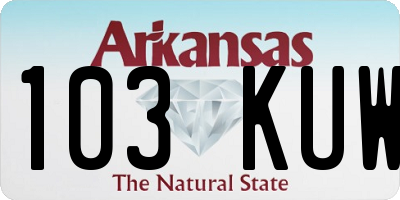 AR license plate 103KUW